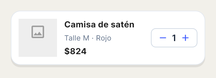 Cart Item, una sección ya armada, tal como la dibuja Draft.