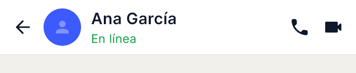 Chat Header, una sección ya armada, tal como la dibuja Draft.