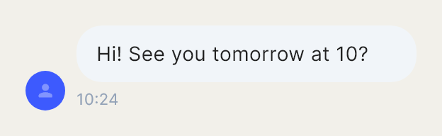Incoming Message, a ready-made section, as Draft draws it.