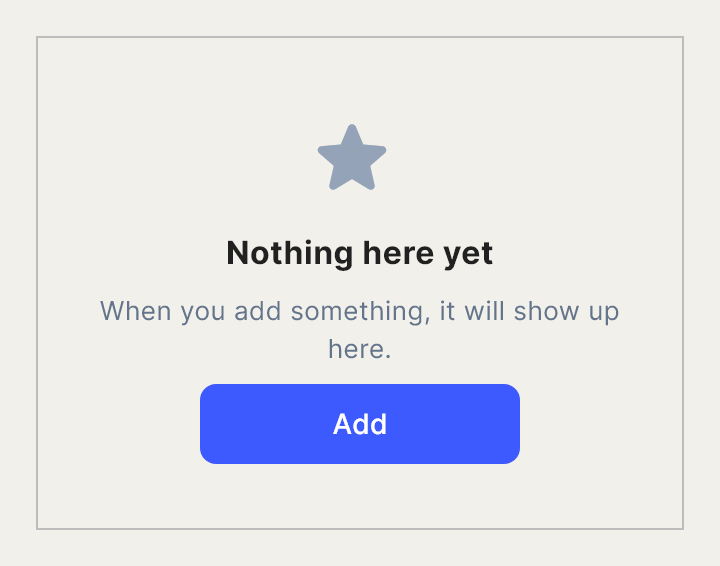 Empty State, a ready-made section, as Draft draws it.