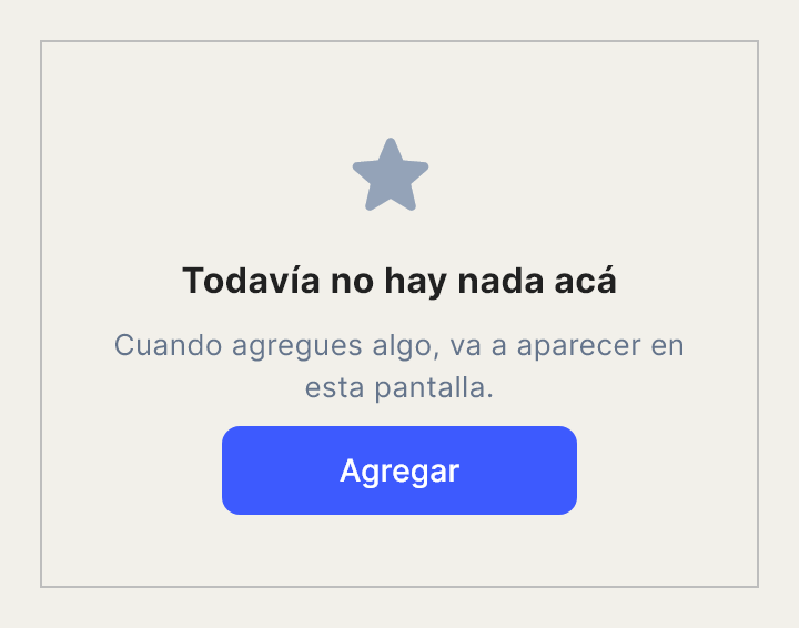 Empty State, una sección ya armada, tal como la dibuja Draft.