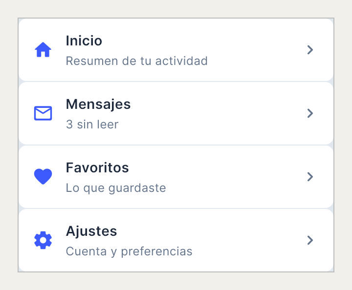 List, una sección ya armada, tal como la dibuja Draft.