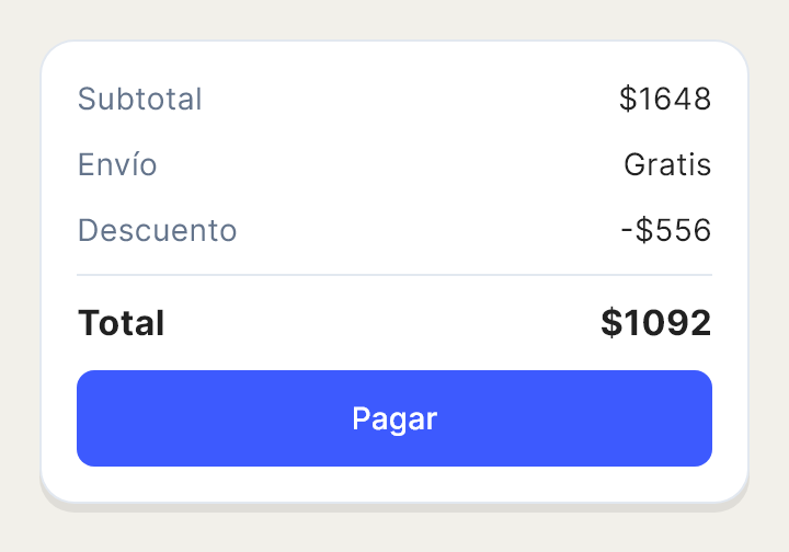 Order Summary, una sección ya armada, tal como la dibuja Draft.