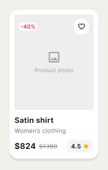 Product Card, a ready-made section, as Draft draws it.
