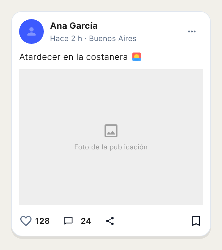 Social Post, una sección ya armada, tal como la dibuja Draft.