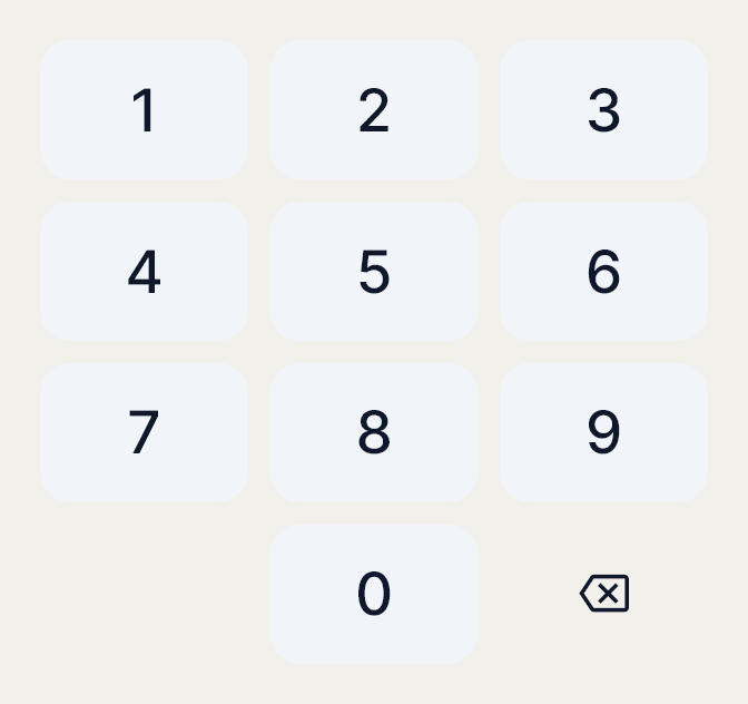 Numeric Keypad tal como lo dibuja Draft, con su configuración inicial.